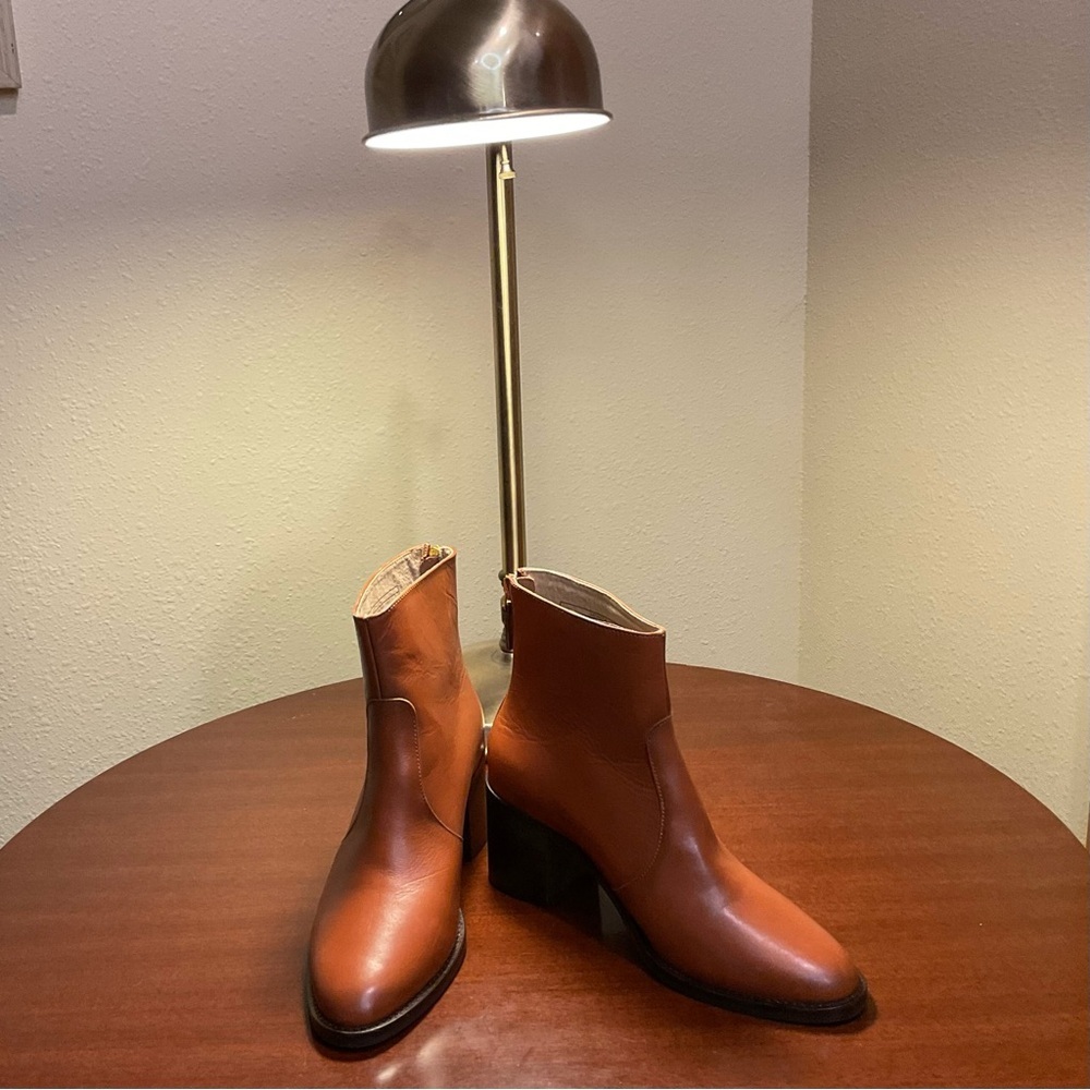 New Antonio da Faria Monica Leather Back Zip Ankle Boots Size 7.5 - Picture 2 of 8